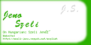 jeno szeli business card